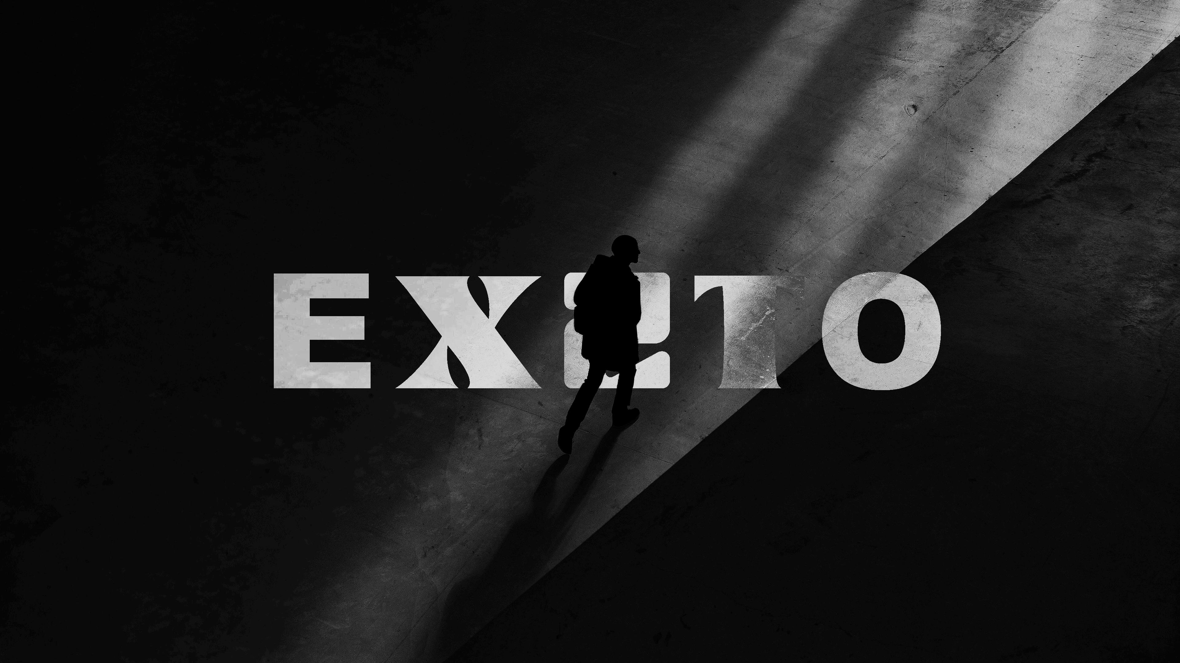 Atmospheric crowd in black and white